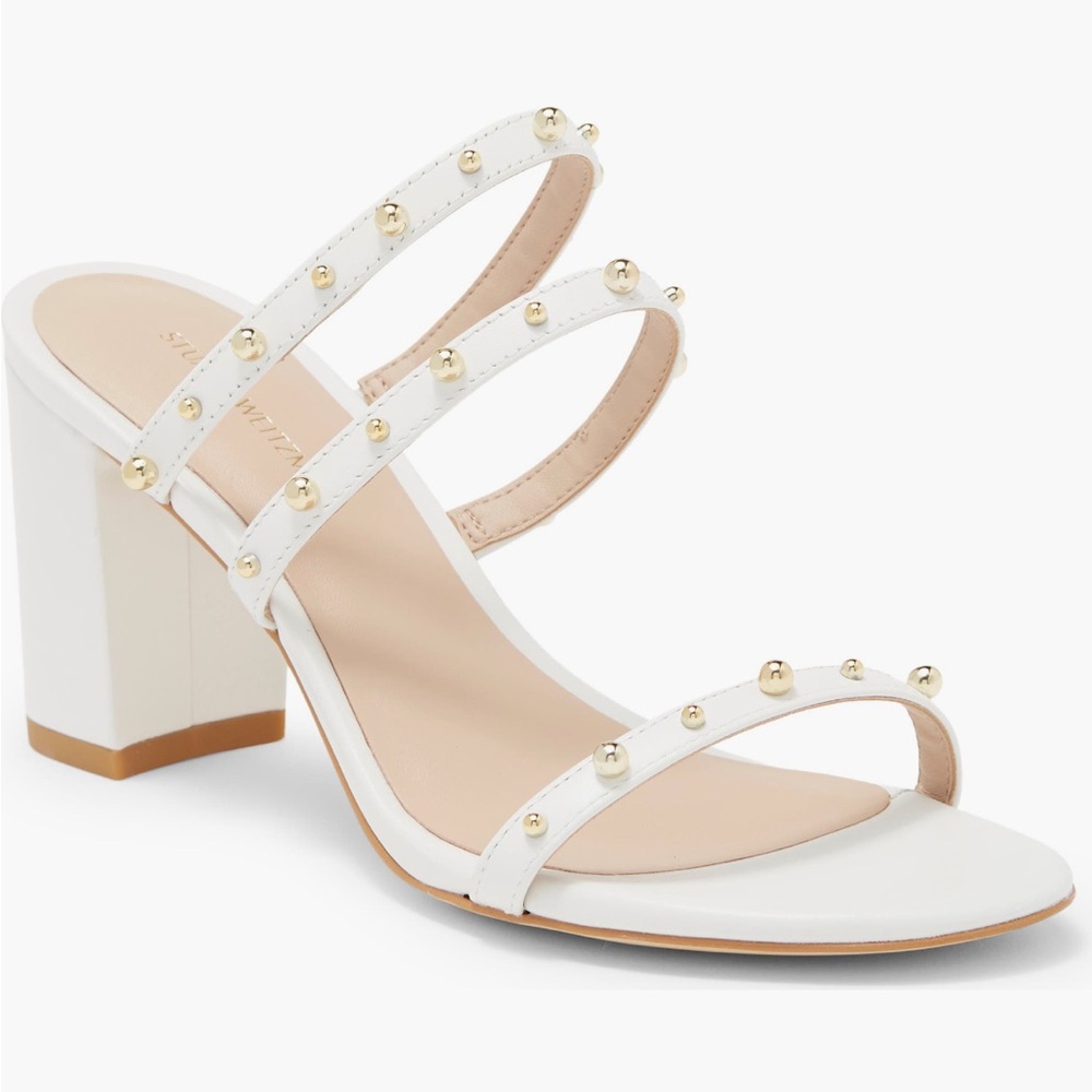 Stuart Weitzman, Superstud 75 Block Side Sandal, US 9 NWOT